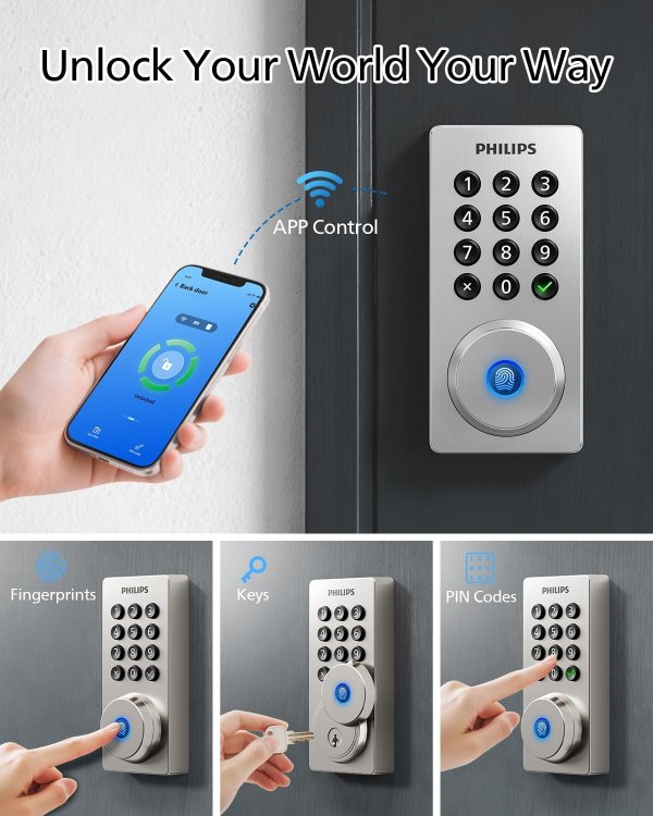 Wi-Fi Smart Door Lock Fingerprint Passcode