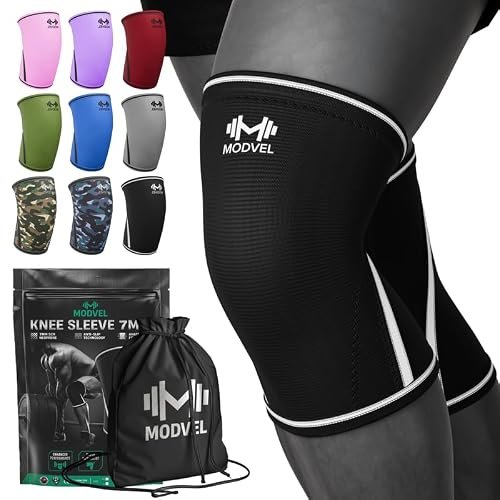 Modvel 7mm Knee Sleeves X-Large Black/White