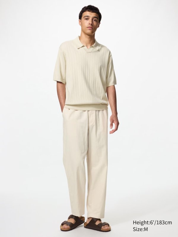 Men's Linen Blend Ankle Pants