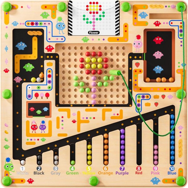 Montessori 数字形状拼图忙碌板，早教启蒙益智手部训练玩具