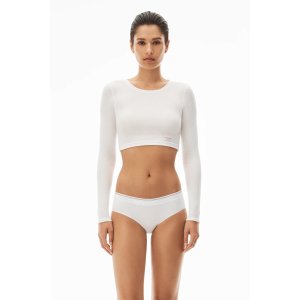 alexanderwang 白色罗纹长袖T恤