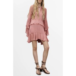 Mango Ruffle 长袖连衣裙 女款