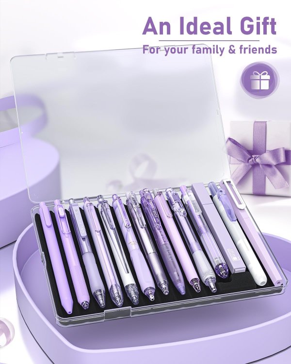 FourCandies Four Candies Black Purple Gel Pens 0.5mm 14 Pack