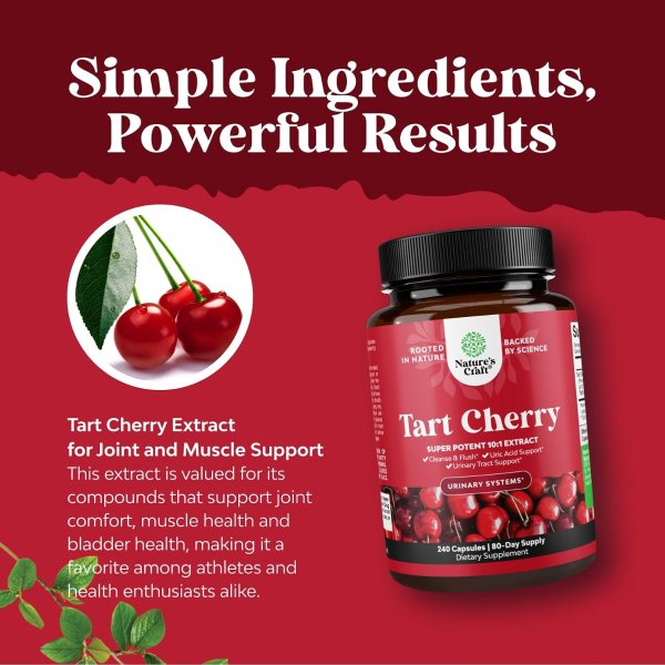 Natures Craft Tart Cherry Extract Capsules 240 Count