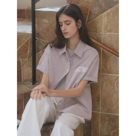 TILLIDIE TISU06SH02 Pink Check Lace Shirt