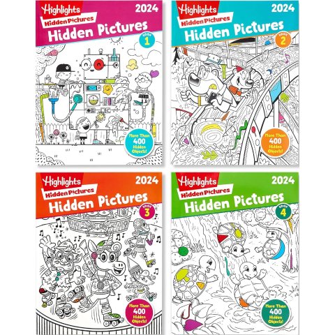 Highlights Hidden Pictures Coloring Books 4-Book Set