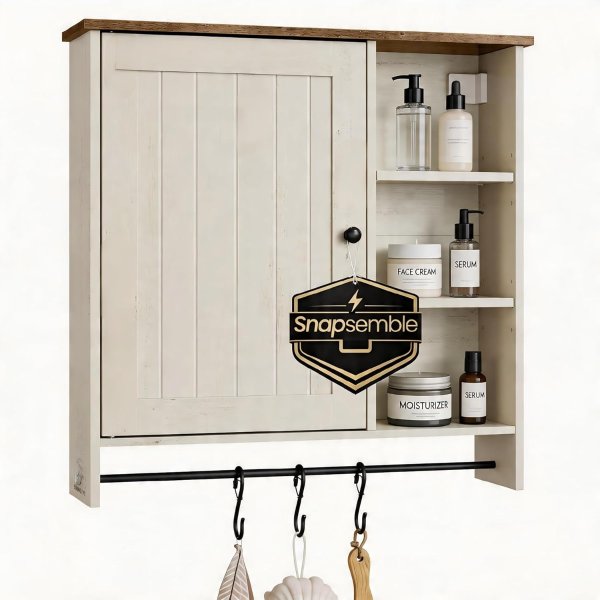 HOME Bathroom Wall Cabinet White