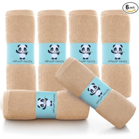 HIPHOP PANDA 婴儿竹纤维小方巾 6片