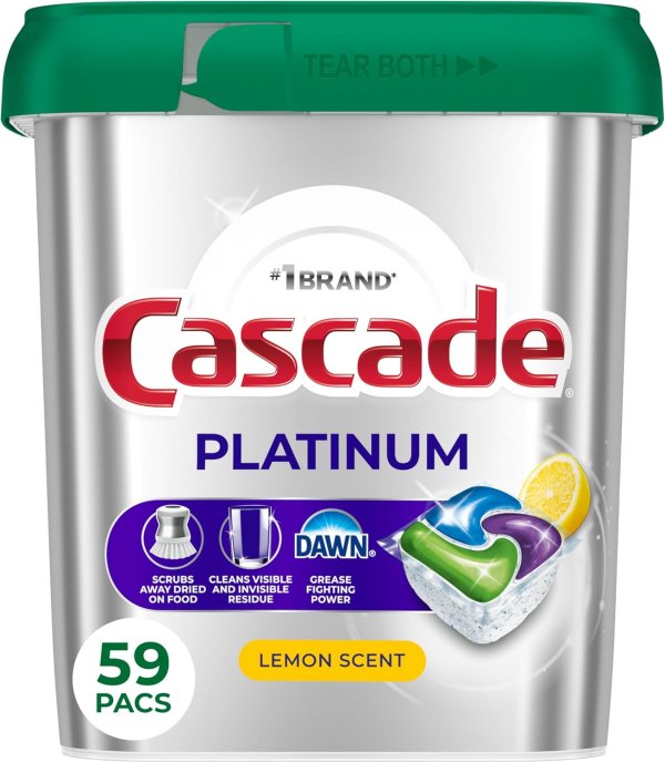 Platinum Dishwasher Pods Lemon 59 Count