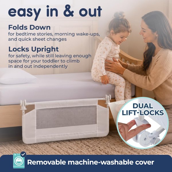 Convertible Crib Bed Rail Reinforced Safety