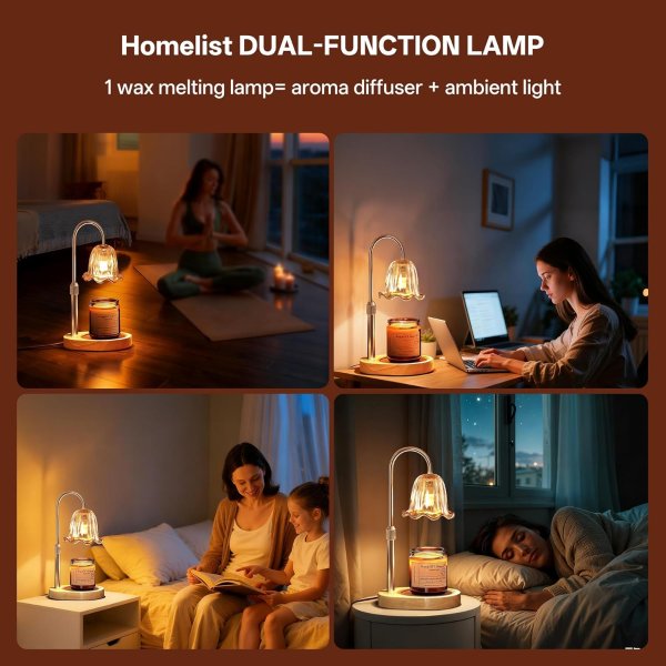 Homelist Candle Warmer Lamp Dimmable 2 Bulbs