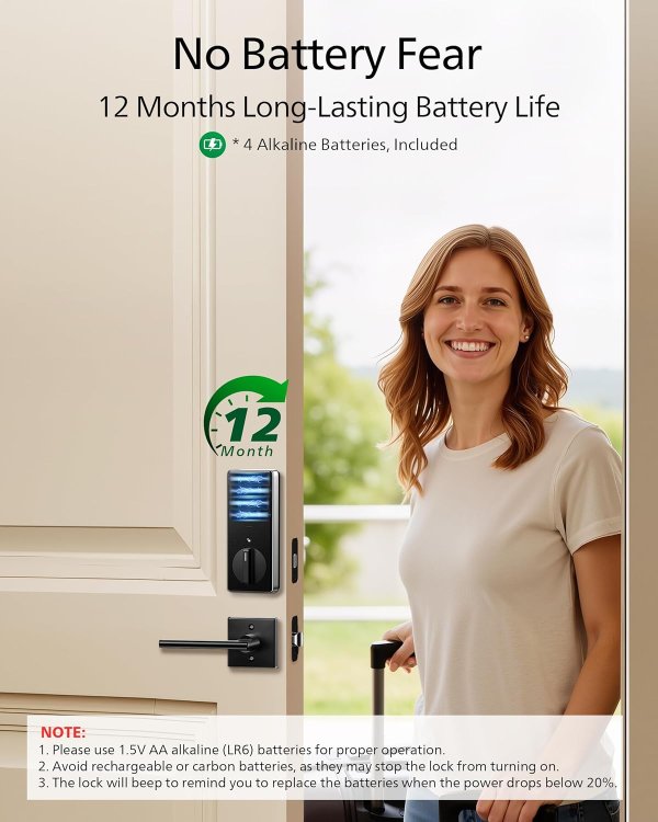 Fingerprint Electronic Door Lock Touchscreen