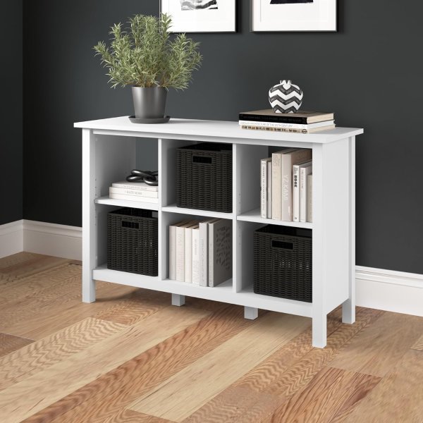 Bush Home Broadview 6 Cube Organizer Pure White