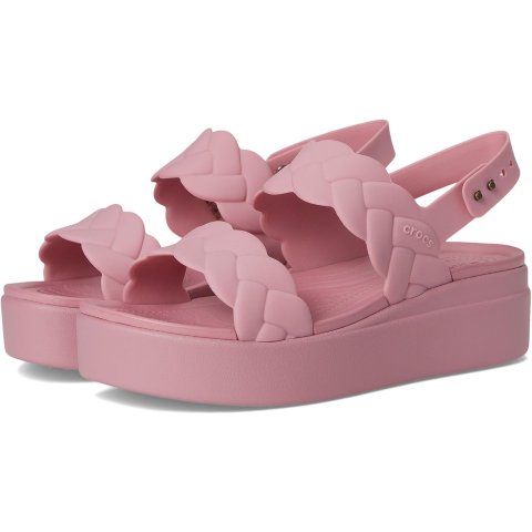 Crocs Brooklyn 女士编织坡跟凉鞋
