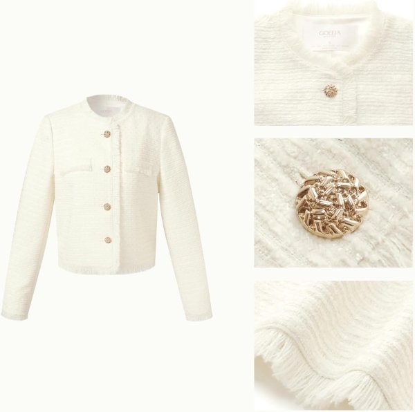 2026 Wool Blend Cropped Blazer for Women