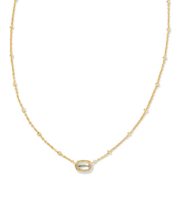 Mini Elisa Gold Pendant Necklace Dichroic Glass