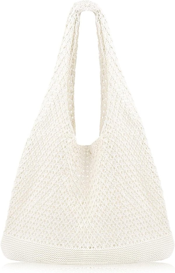 COOKOOKY Summer Mesh Tote Bag Knit for Women