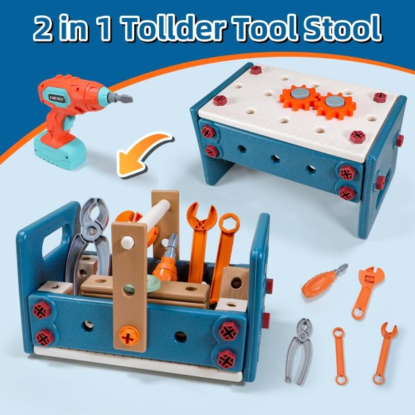VEAIS Kids Tool Set with Drill 120 Pieces