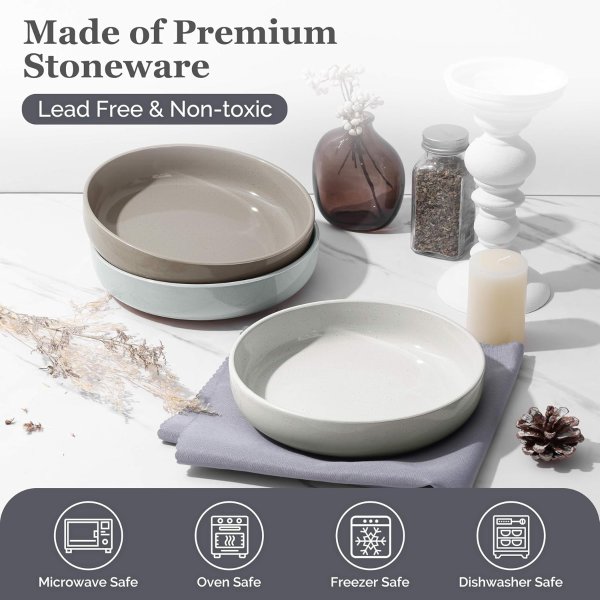 HaWare Ceramic Pasta Bowls 33oz Set of 6
