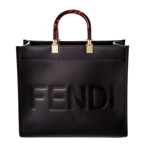 Fendi Sunshine 中号皮革托特包