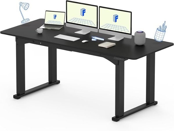  E7 4-Leg Electric Standing Desk 71x32 Inch Black