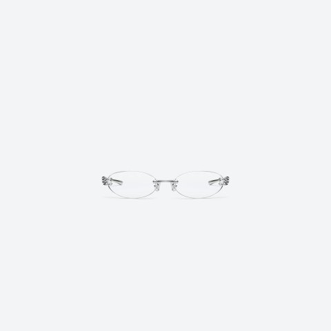 Gentle MonsterMusubi 02 Silver Oval Metal Glasses
