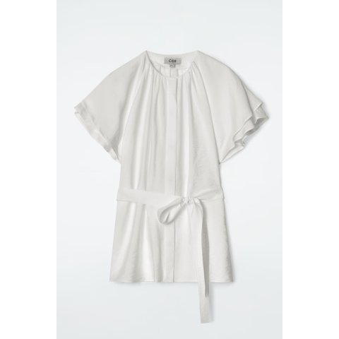Layered Belted Blouse White