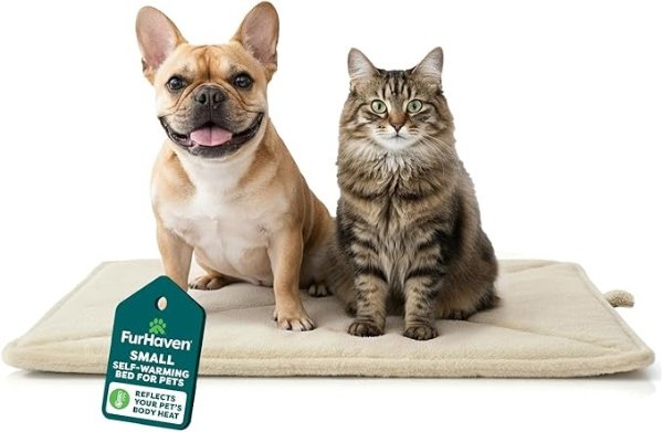 FurHaven ThermaNAP Cat Mat Small Plush Faux Fur Cream