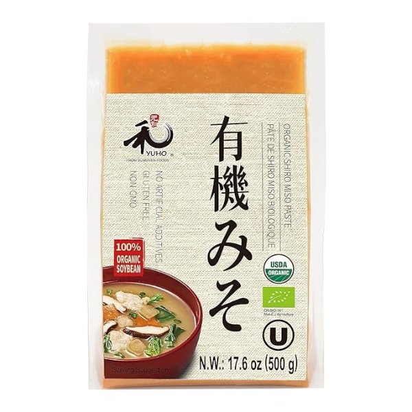 YUHO Organic Shiro Miso Paste 17.6 oz