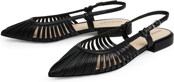 Modatope Women's Pointed Toe Slingback Flats