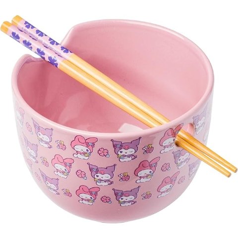 Silver Buffalo Hello Kitty Ceramic Ramen Bowl 20 Ounces