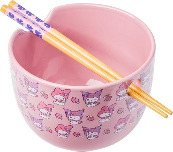 Silver Buffalo Hello Kitty Ceramic Ramen Bowl 20 Ounces