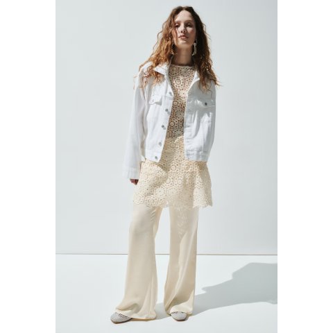 H&M 女士无袖钩花连衣裙 米色