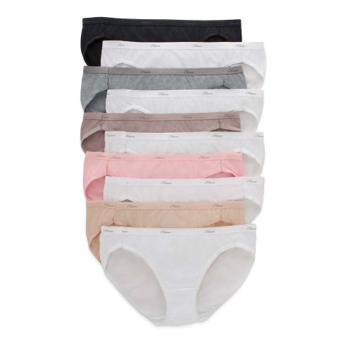 Hanes 女士高腰棉质三角内裤 10条装