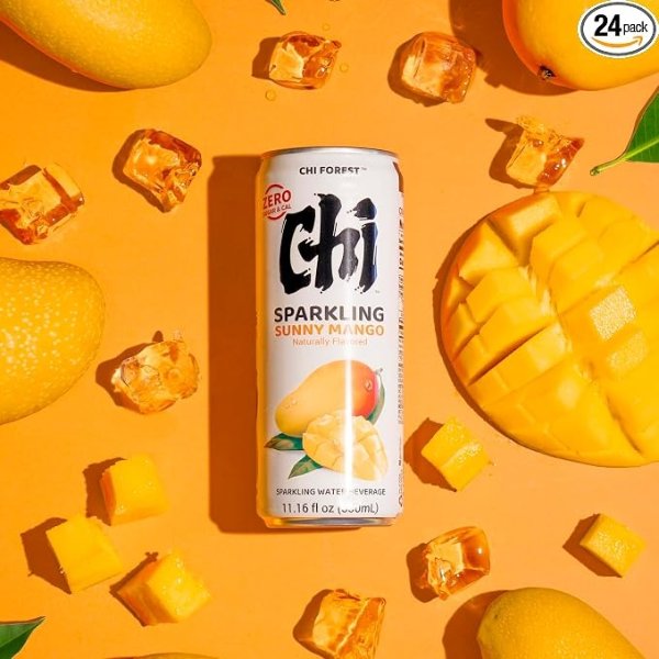 CHI FOREST Mango Sparkling Water 11.16 fl oz 24-Pack