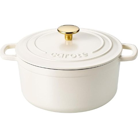 Enameled Cast Iron Dutch Oven 4QT Cream White