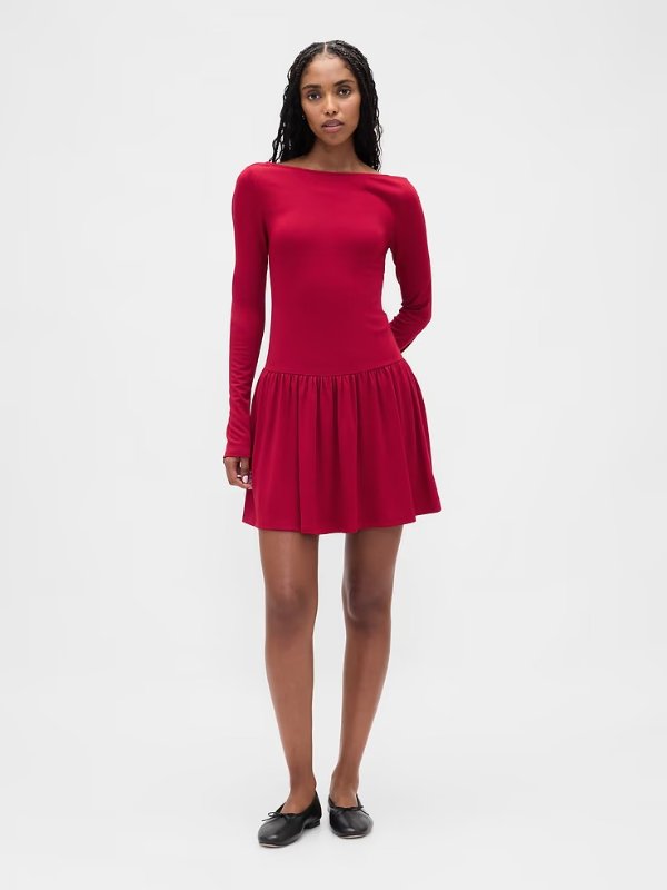 Drop-Waist Mini Dress