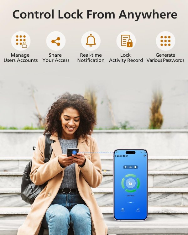 Wi-Fi Smart Door Lock Fingerprint Unlock