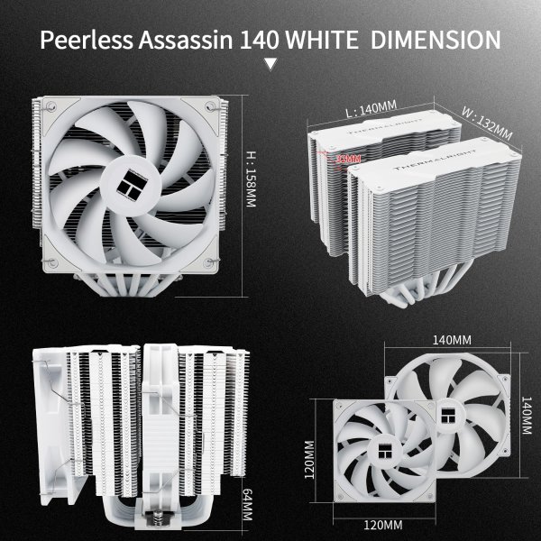 Peerless Assassin 140 白色CPU散热器 158mm