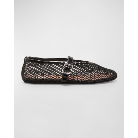 Mesh Mary Jane Ballerina Flats