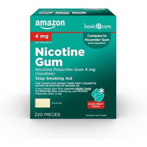 Amazon Basic Care 戒烟口香糖 4mg 220粒 薄荷味