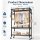 Heavy Duty Double Rod Clothing Rack with Wheels Black 43x18x81 Inch