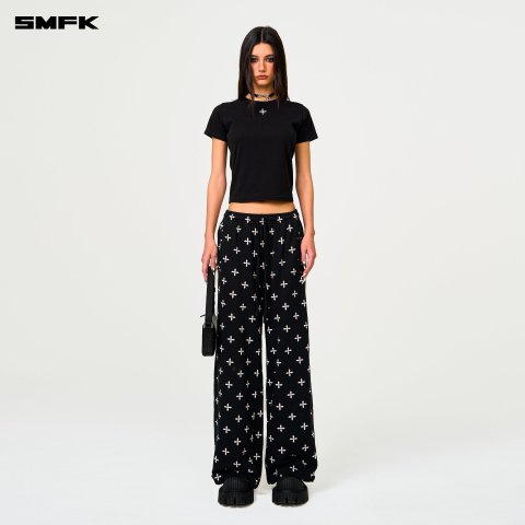 SMFK Compass 宽腿长裤 棉质