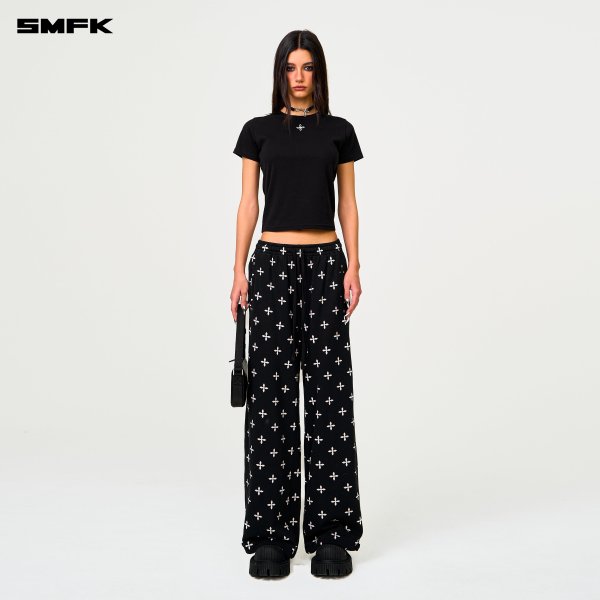 SMFK Compass 宽腿长裤 棉质