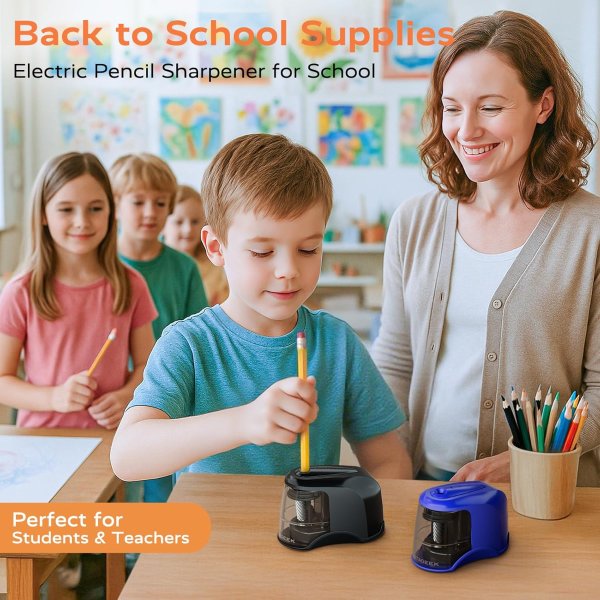 STAGEEK Electric Pencil Sharpener Blue 6-8mm