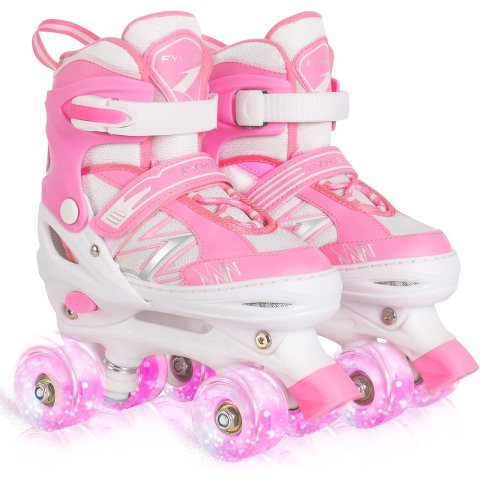 FYHART Kids Adjustable Roller Skates Light up Wheels 4 Sizes