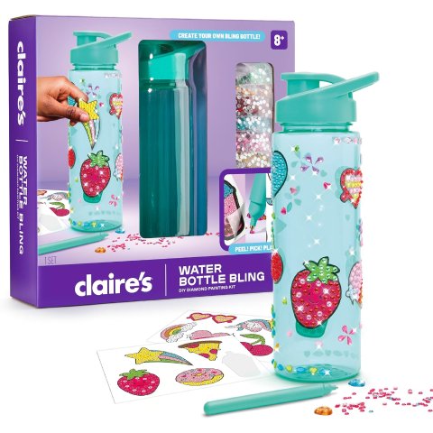 Claire s DIY Bling Water Bottle Set 24oz