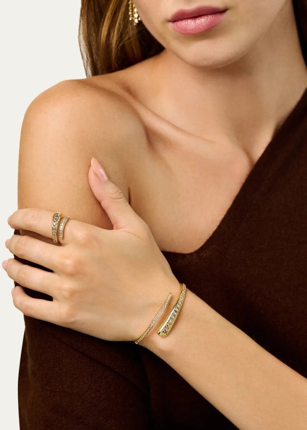Wrap Ring Brown and White Diamonds