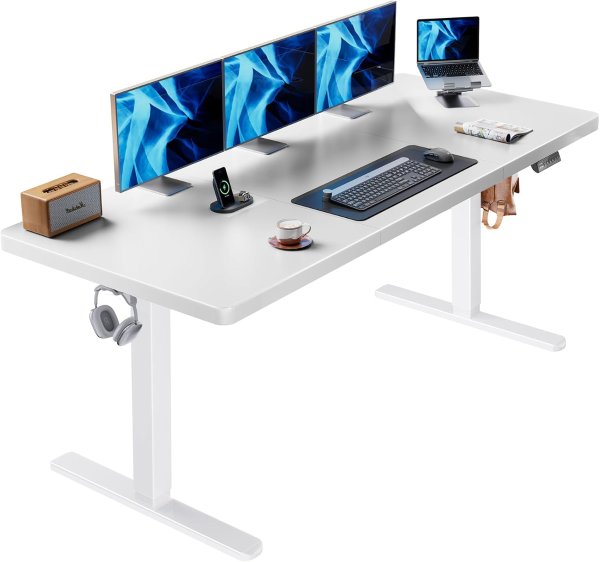 Electric Standing Desk 71x35 Inch White