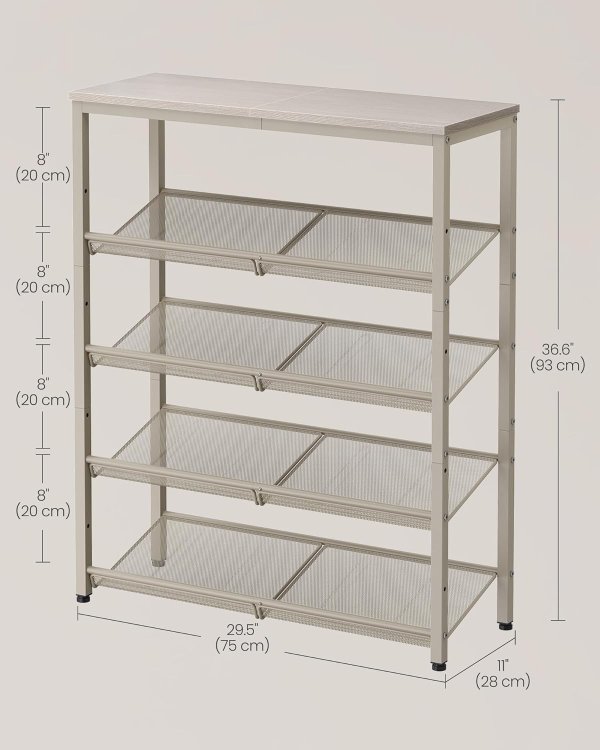 Shoe Rack ULBS038L01 5-Tier Cappuccino Beige